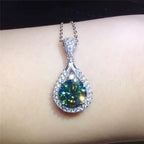 Radiant Emerald Teardrop Necklace