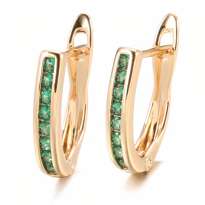 Emerald Diamond Cluster Earrings