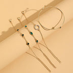 Emerald Crystal Gold Bracelet Set