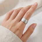 Hammered Wide Band Ring