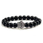 Beaded Paw Bracelet Natural Stone Design