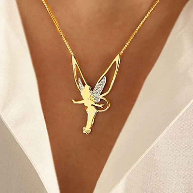 Lucky Fairy White Gold Necklace
