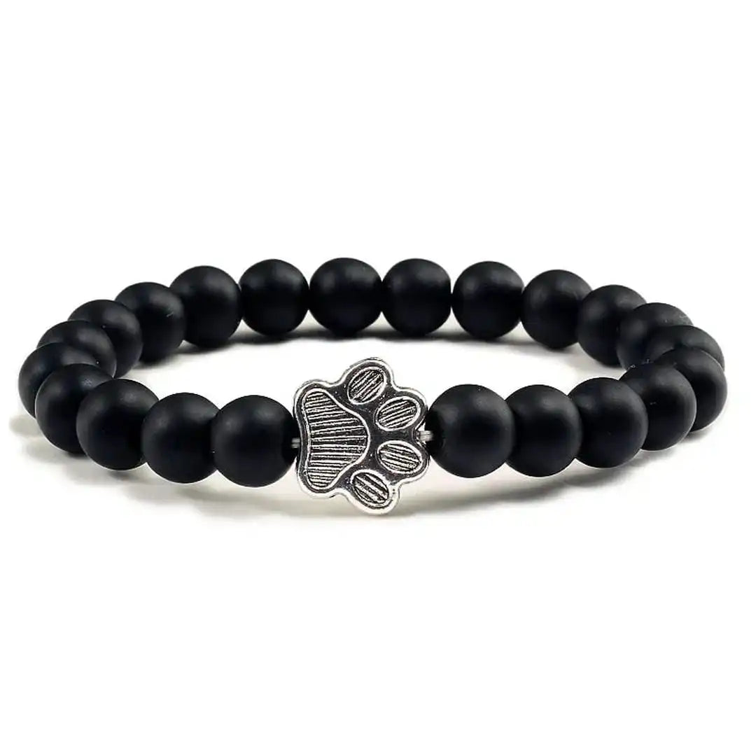Beaded Paw Bracelet Natural Stone Design