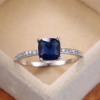 Radiant Square Stone Silver Ring