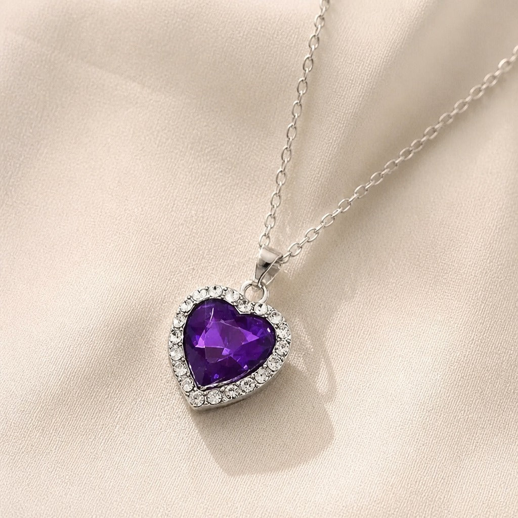Heart Shape Halo Pendant Necklace