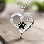 Heart Design Dog Paw Necklace