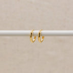 Gold Bevelled Huggie Hoops