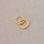 Gold Bevelled Huggie Hoops