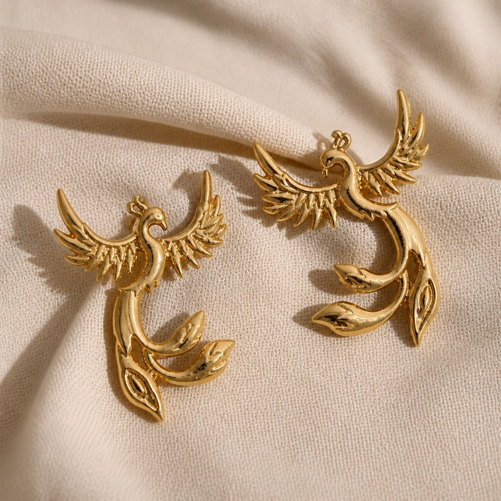 Iconic Phoenix Shaped Stud Earrings