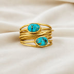 Gold Turquoise Wrap Ring