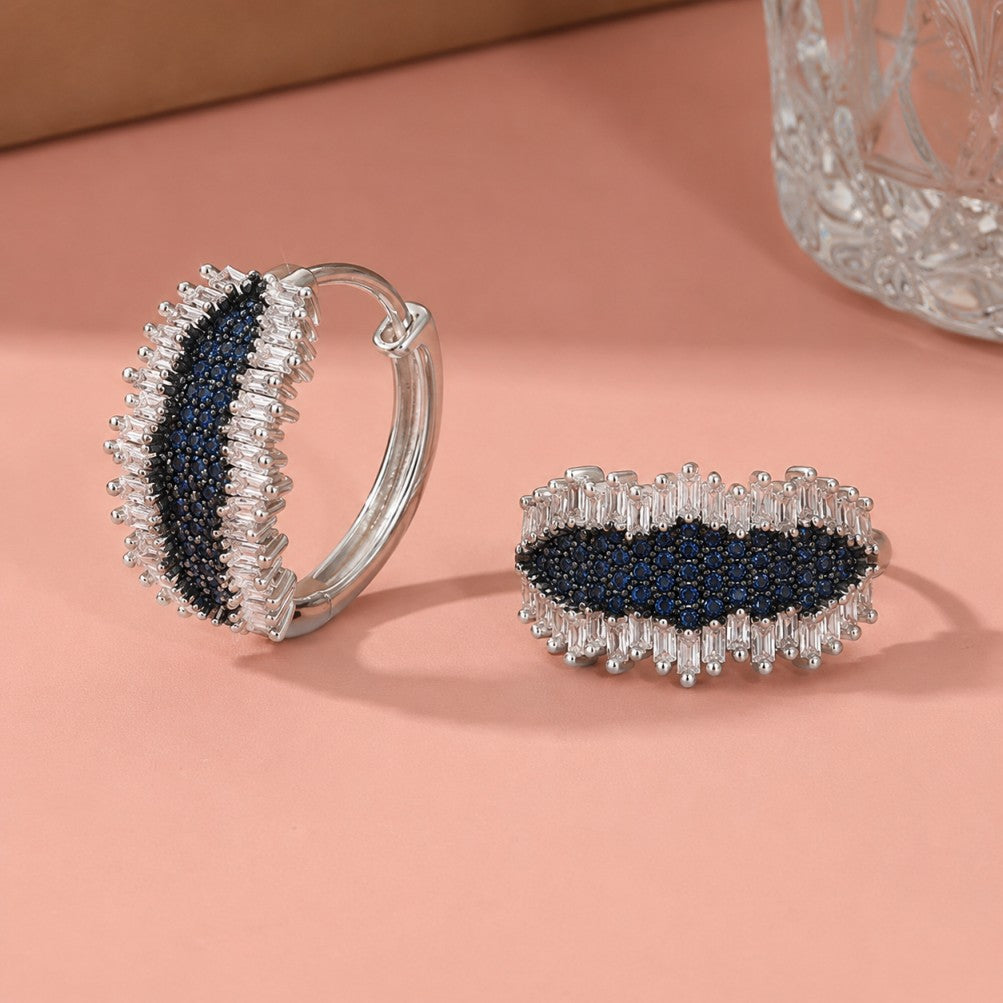 Wrapping Blue Zirconia Earrings