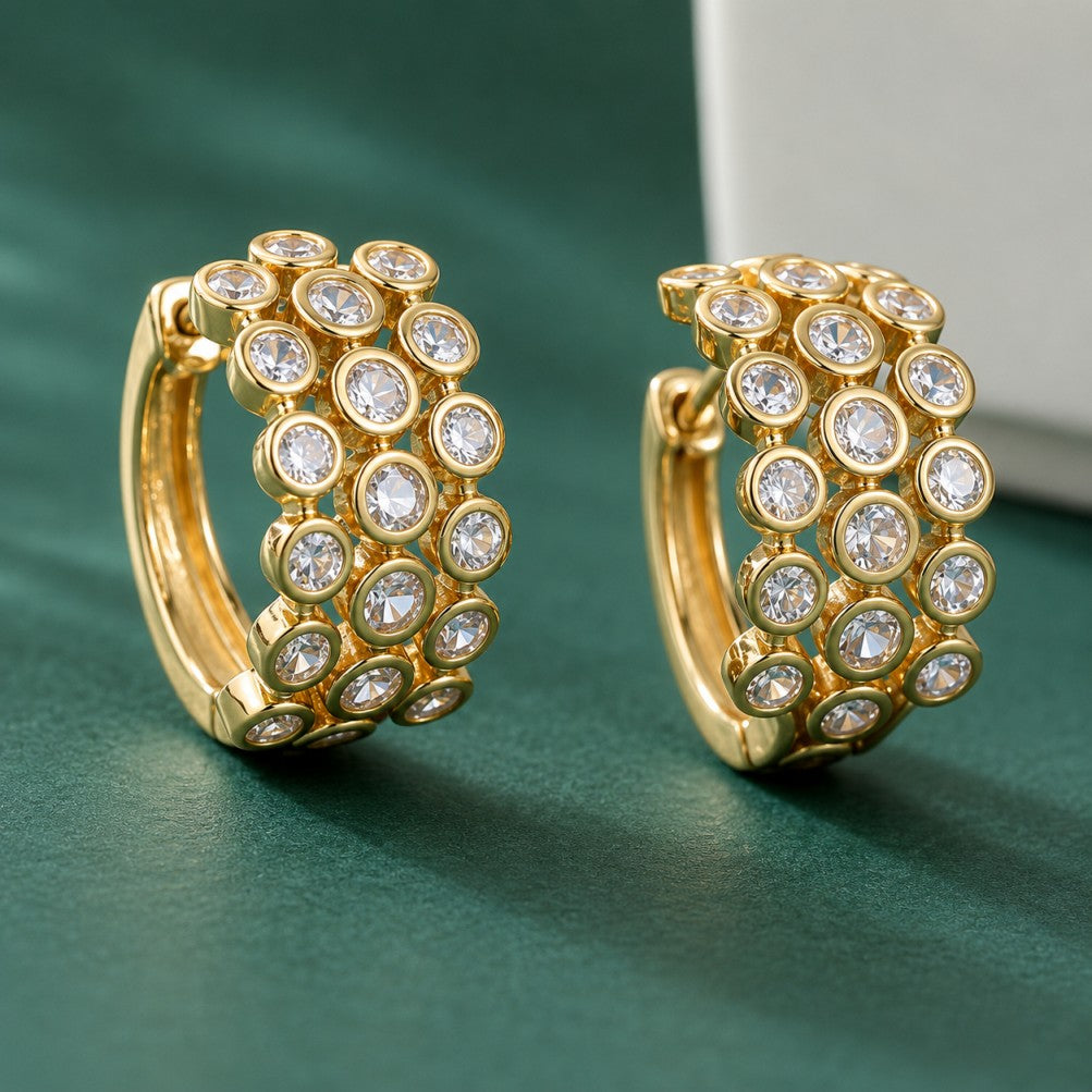 Luxury Zirconia Hoop Earrings