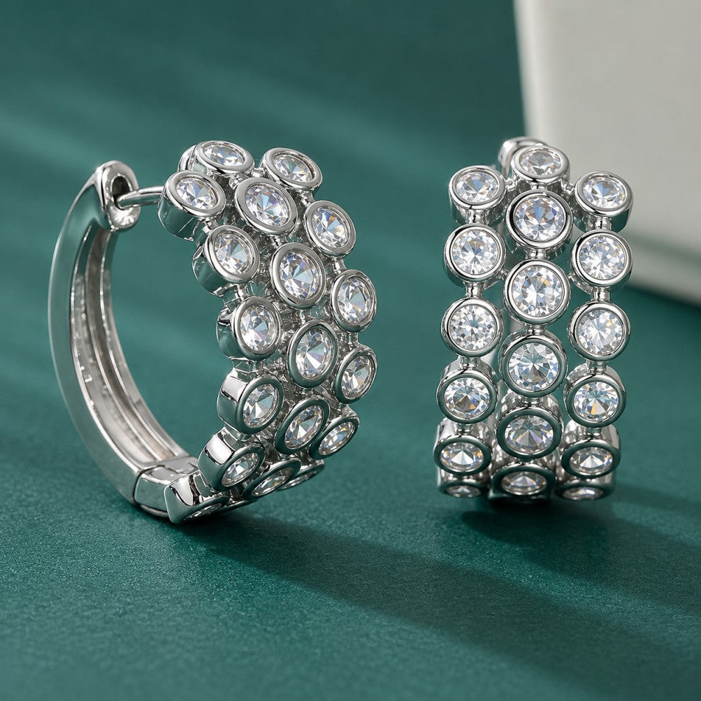 Luxury Zirconia Hoop Earrings