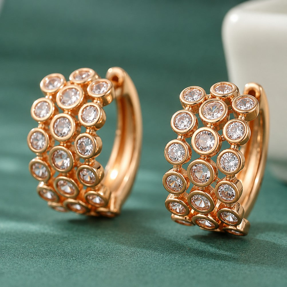 Luxury Zirconia Hoop Earrings