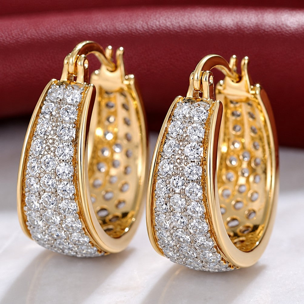 Exquisite Zirconia Hoop Earrings