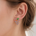 Leaf Accent Stud Earrings