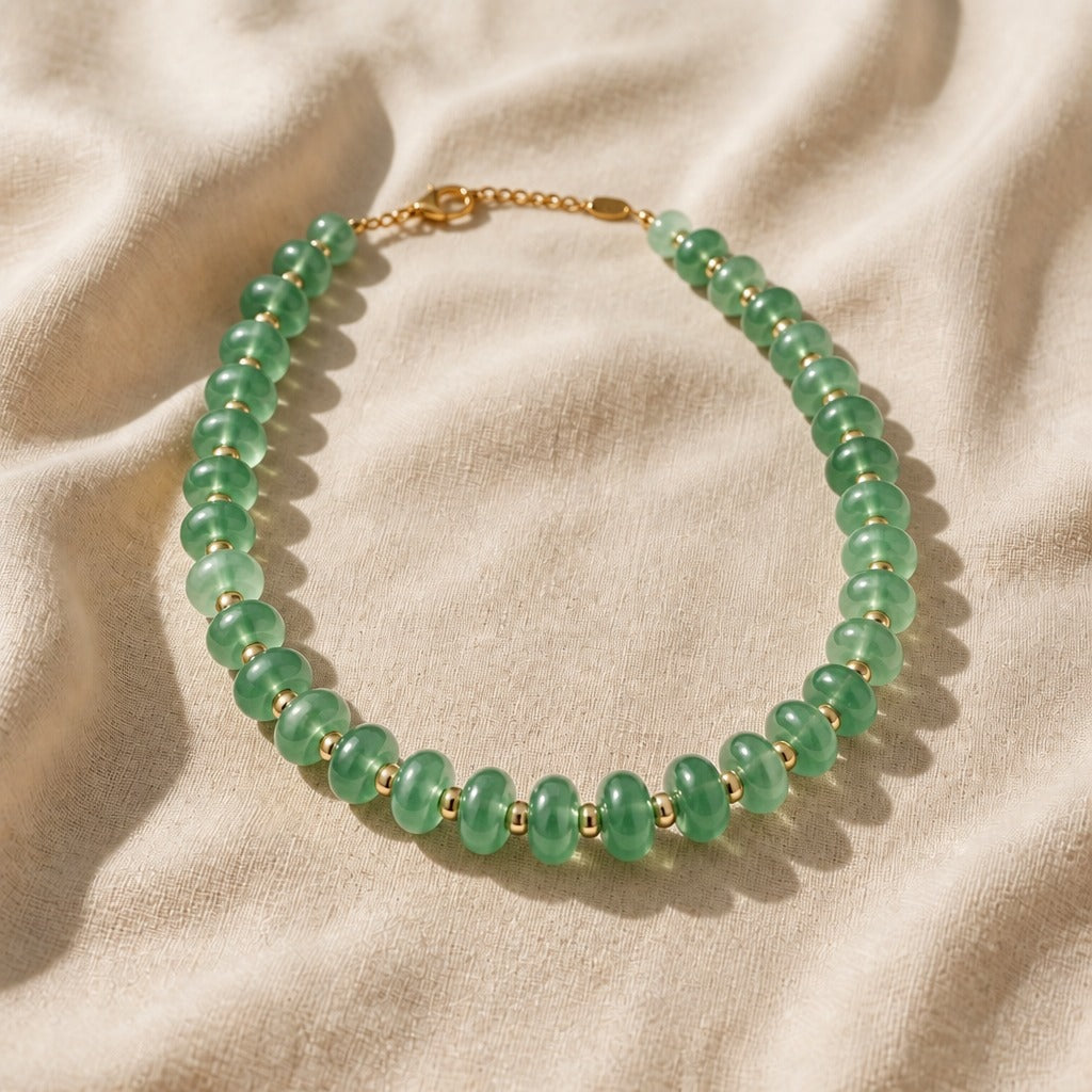 Bohemian Frosted Glass Bead Necklace
