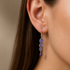 Linked Drop Silver Earrings
