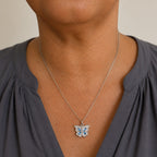 Love Butterfly Locket Pendant Necklace