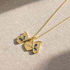 Love Butterfly Locket Pendant Necklace