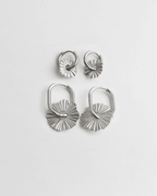 Toned Scalloped Hoop Earrings