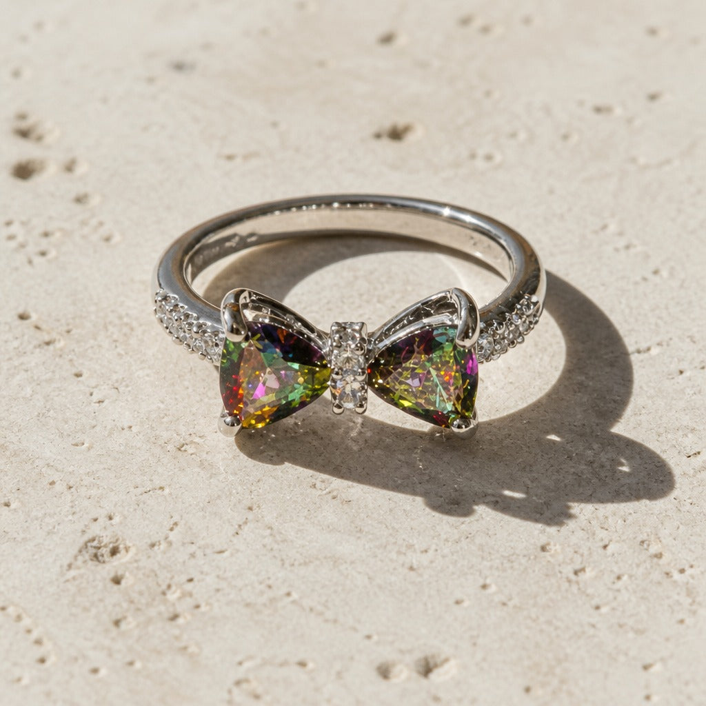 Luxe Butterfly Zirconia Silver Ring