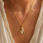 Luxe Crystal Cat Pendant Necklace