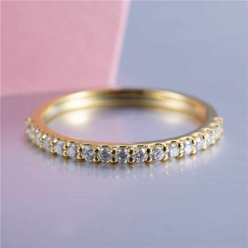 Elegant Thin Crystal Stacking Ring