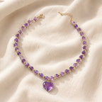 Majestic Heart Amethyst Pendant Necklace