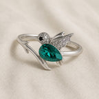 Majestic Hummingbird Silver Ring