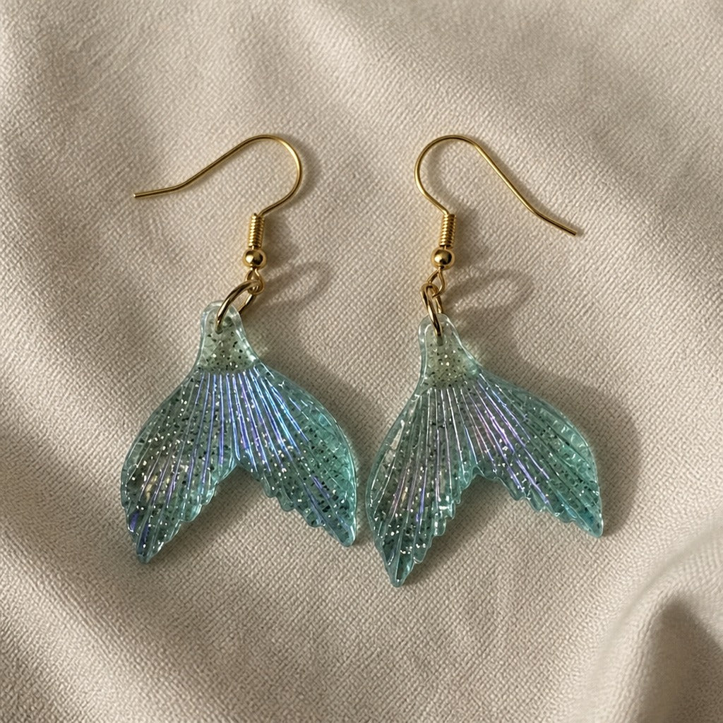 Majestic Mermaid Tail Gold Earrings