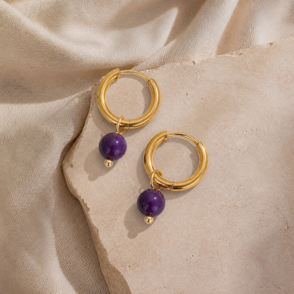 Minimalist Stone Dangle Earrings