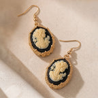Minimalist Embossed Cameo Earrings