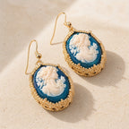 Minimalist Embossed Cameo Earrings
