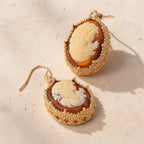 Minimalist Embossed Cameo Earrings
