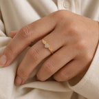 Minimalist Heart Wing Ring