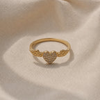 Minimalist Heart Wing Ring