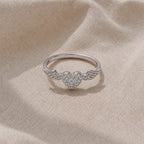 Minimalist Heart Wing Ring