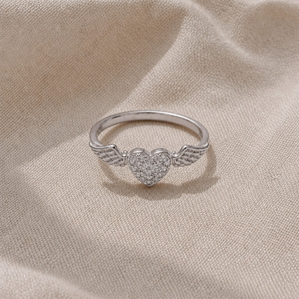 Minimalist Heart Wing Ring