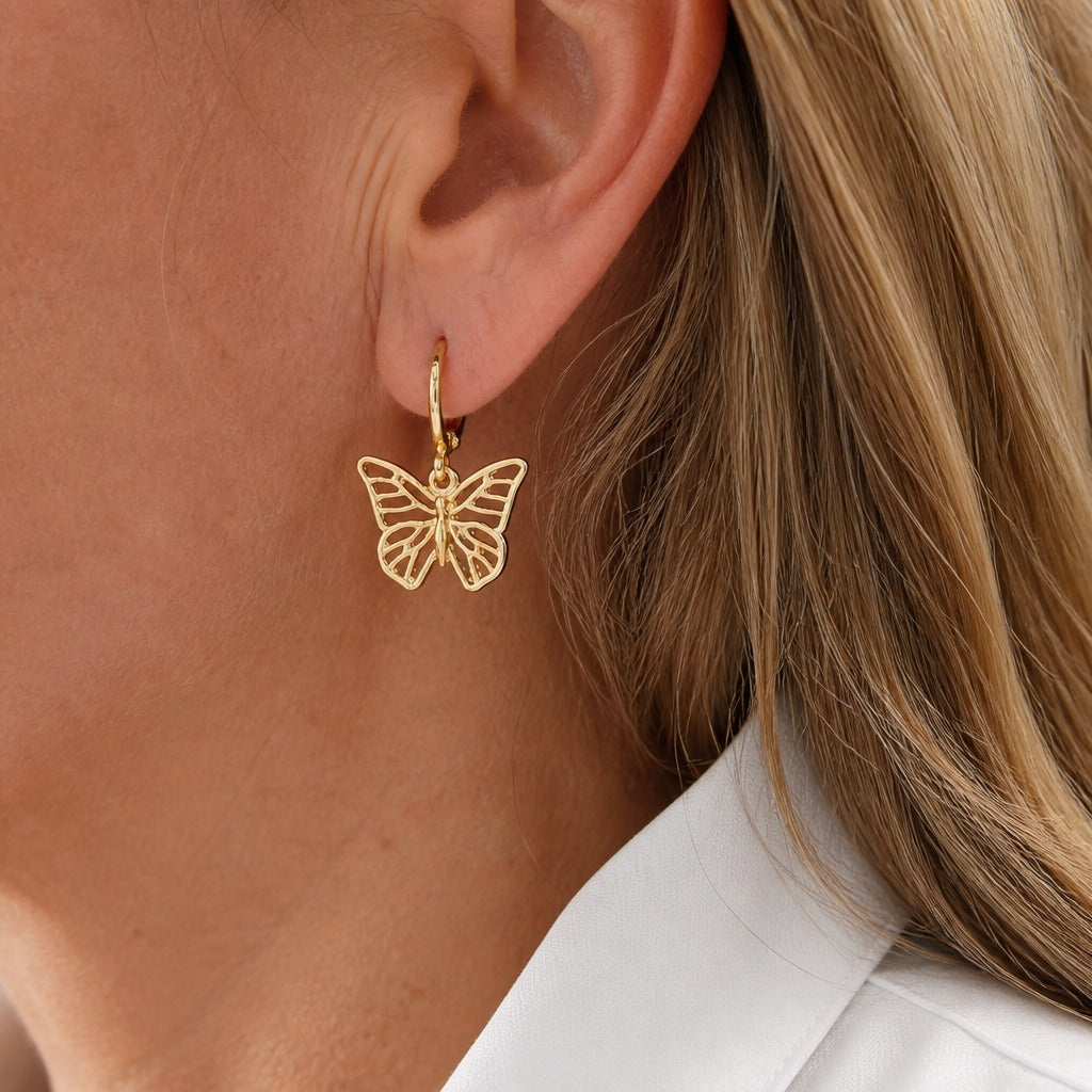 Minimalist Hollow Butterfly Earrings