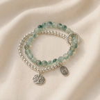 Moss Jade Double Layer Boho Bracelet