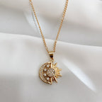 Moon and Sun Pendant Necklace