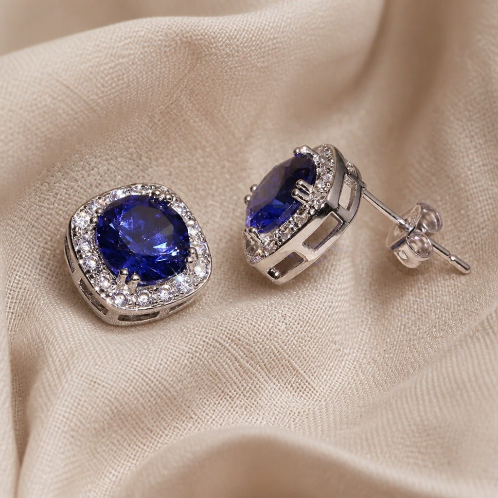 Natural Sapphire Stud Earrings