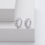 Zirconia Leaf Shaped Earrings