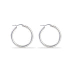 Polished Silver Classic Hoop Earrings