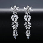 White Zirconia Flower Earrings
