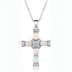 Opal Divine Cross Necklace