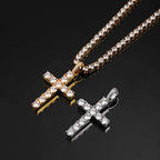 Gold Moissanite Cross Necklace