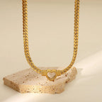 Elegant Hollow Heart Gold Choker