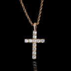 Gold Moissanite Cross Necklace